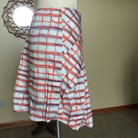 Anthropologie Maeve Pleated Check Skirt 0 - Picture 3 of 7